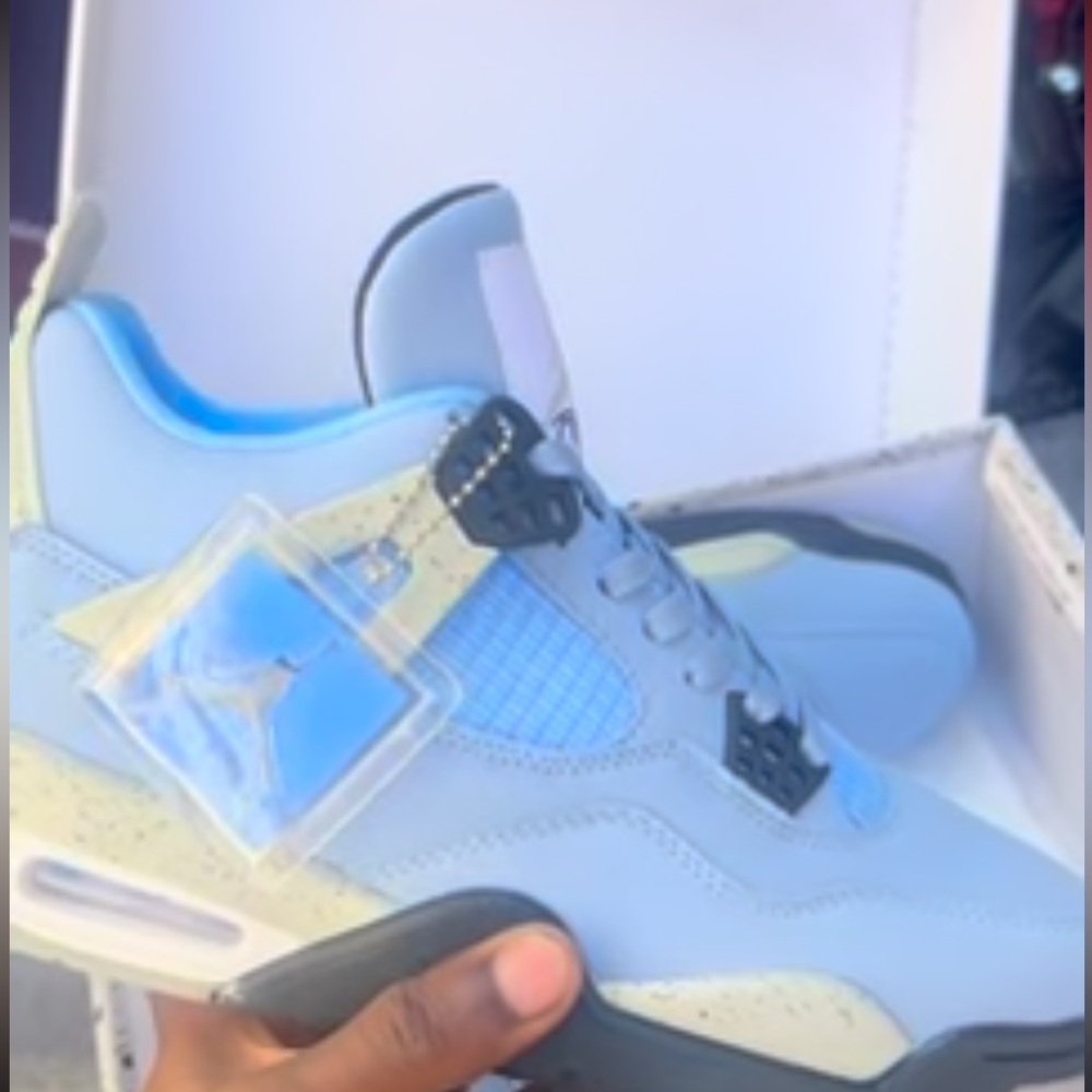 University blue sneakers